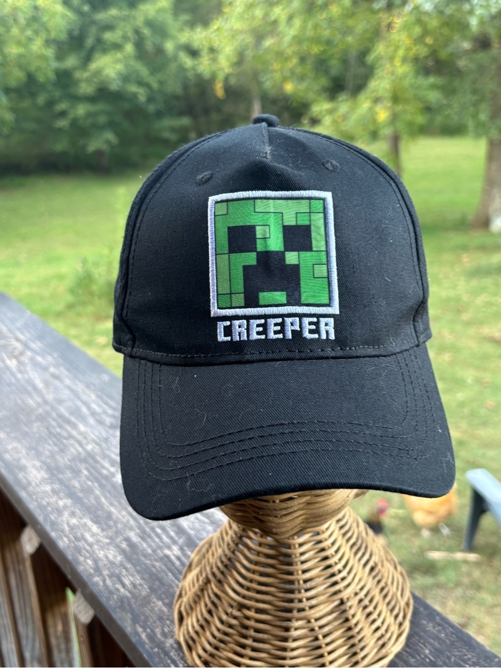 Minecraft Creeper Youth OSFM Snapback Hat Black Green Mojang Microsoft Adjustabl